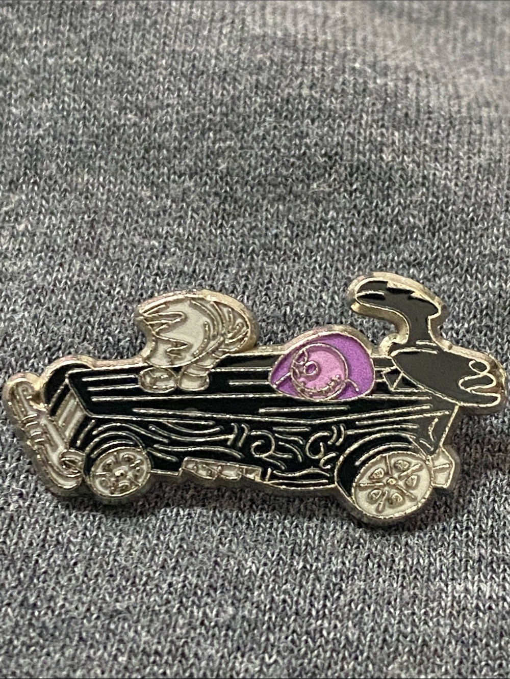 Disney Pin jack SkellingtonVintage Black & Purple Novelty Car Enamel Pin